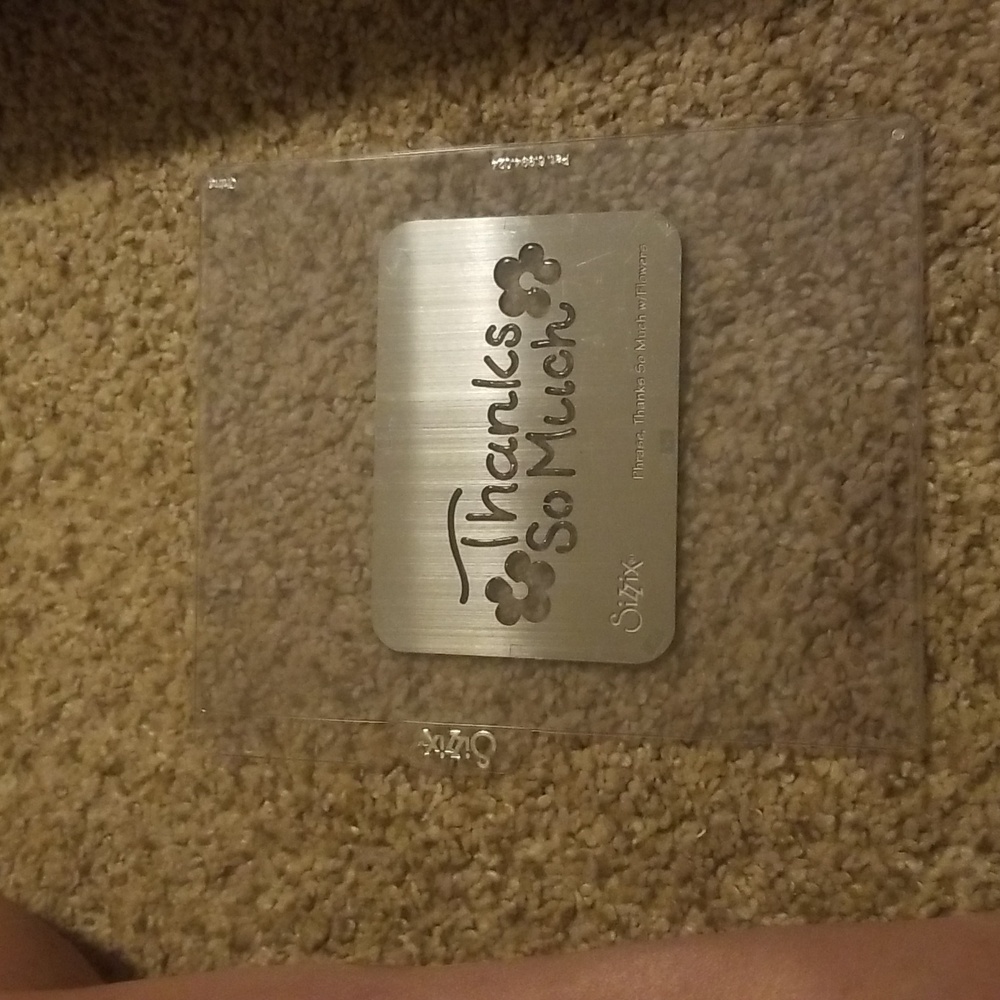 Sizzix Simple Impressions Embossing Folder Phrase, Thanks so Much.
